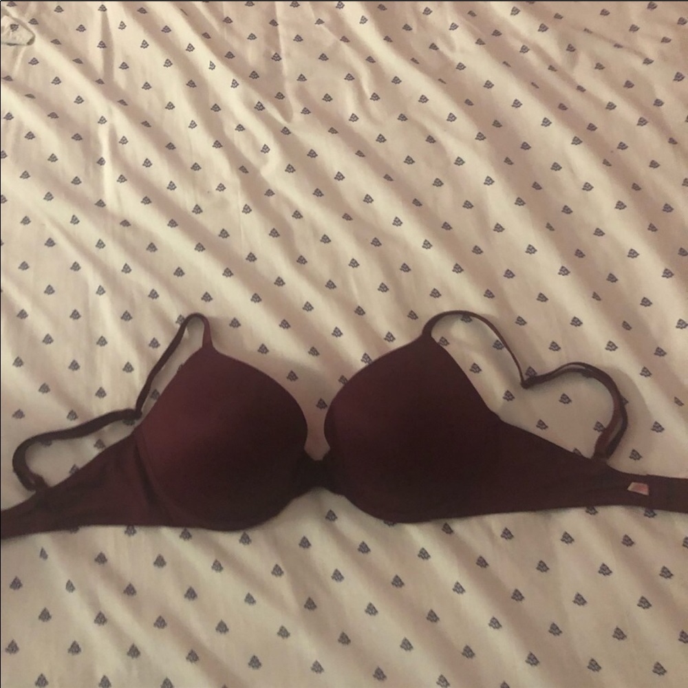 maroon vs pink push up bra